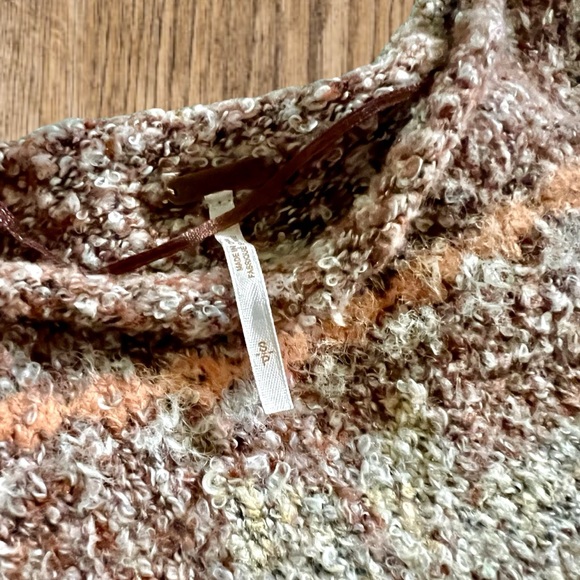 Free People Snowflake Sweater Gingerbread Combo pink cropped small puff sleeve - Picture 7 of 9